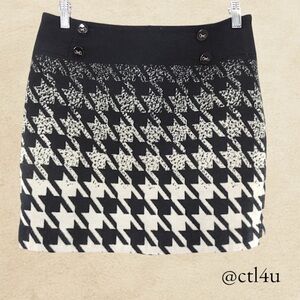 Y2K Houndstooth Mini Skirt Women’s 4 Ombre Black White Grunge Knit Vibe